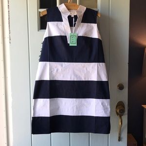 Sail to Sable Navy and White Striped Dress
